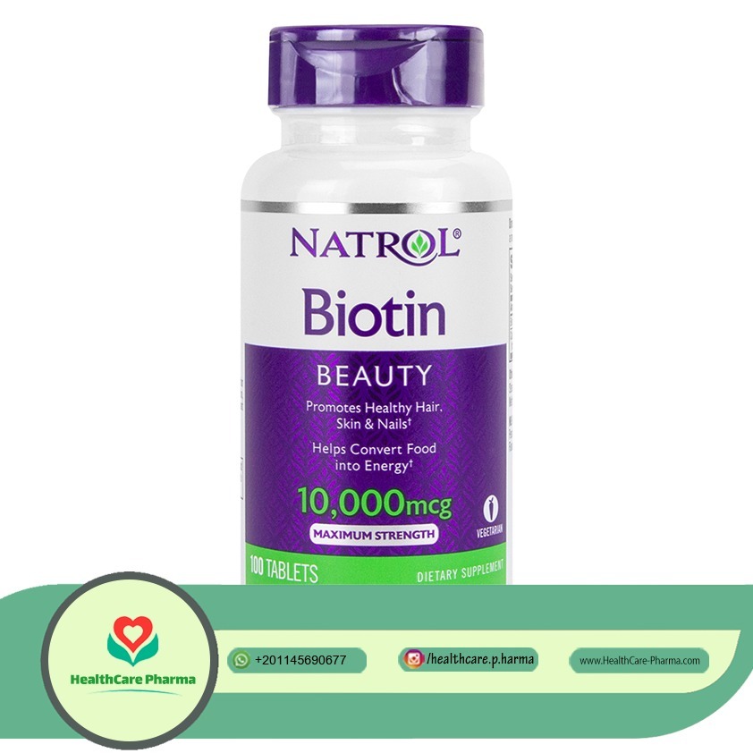 Biotin 10,000 Mcg 100 Tablets HealthCare Pharma