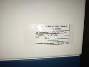 Hotte PCR suivi métrologique C4 diagnostic