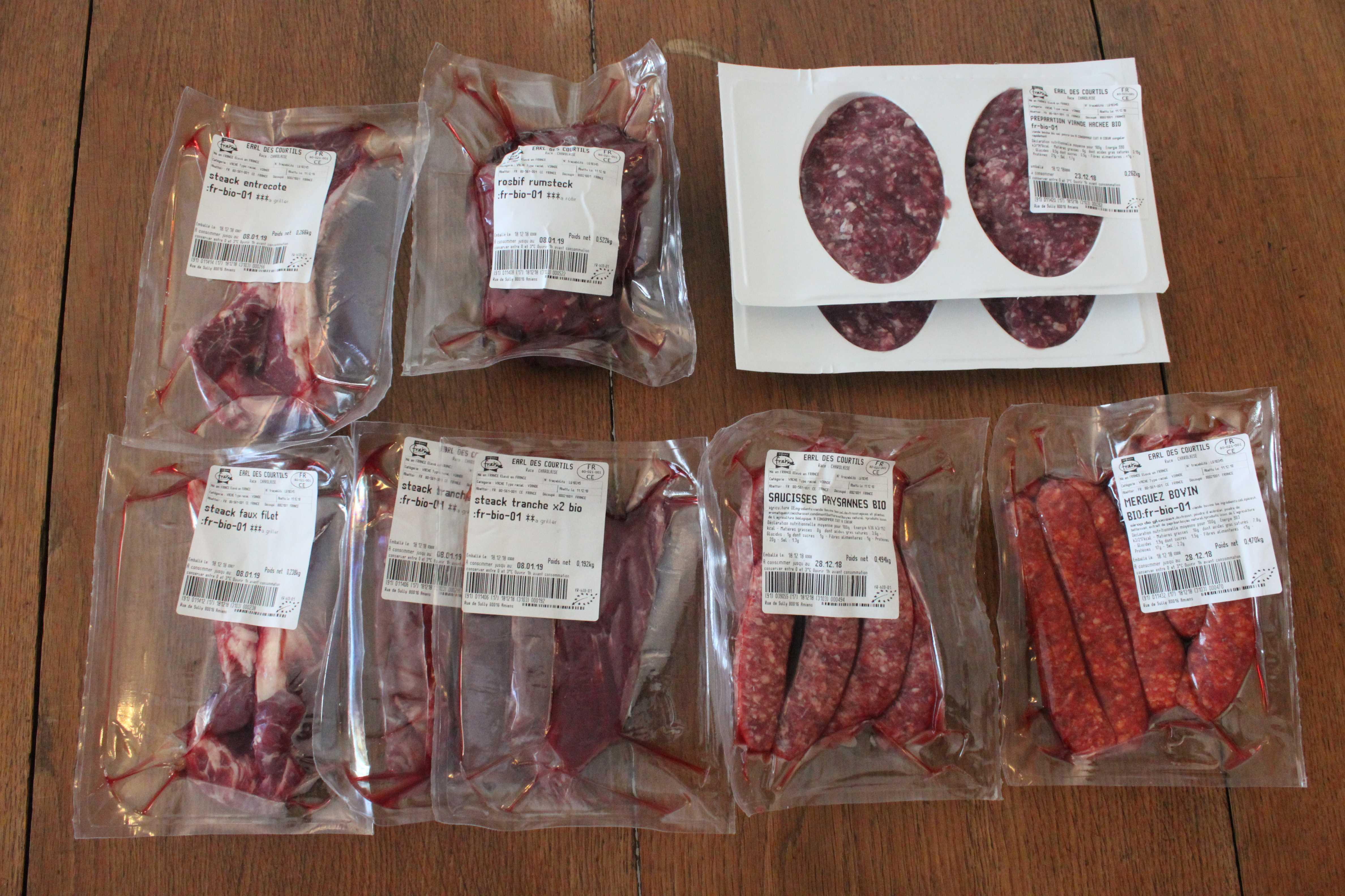 Viande de bœuf bio - Colis 3kg Premium