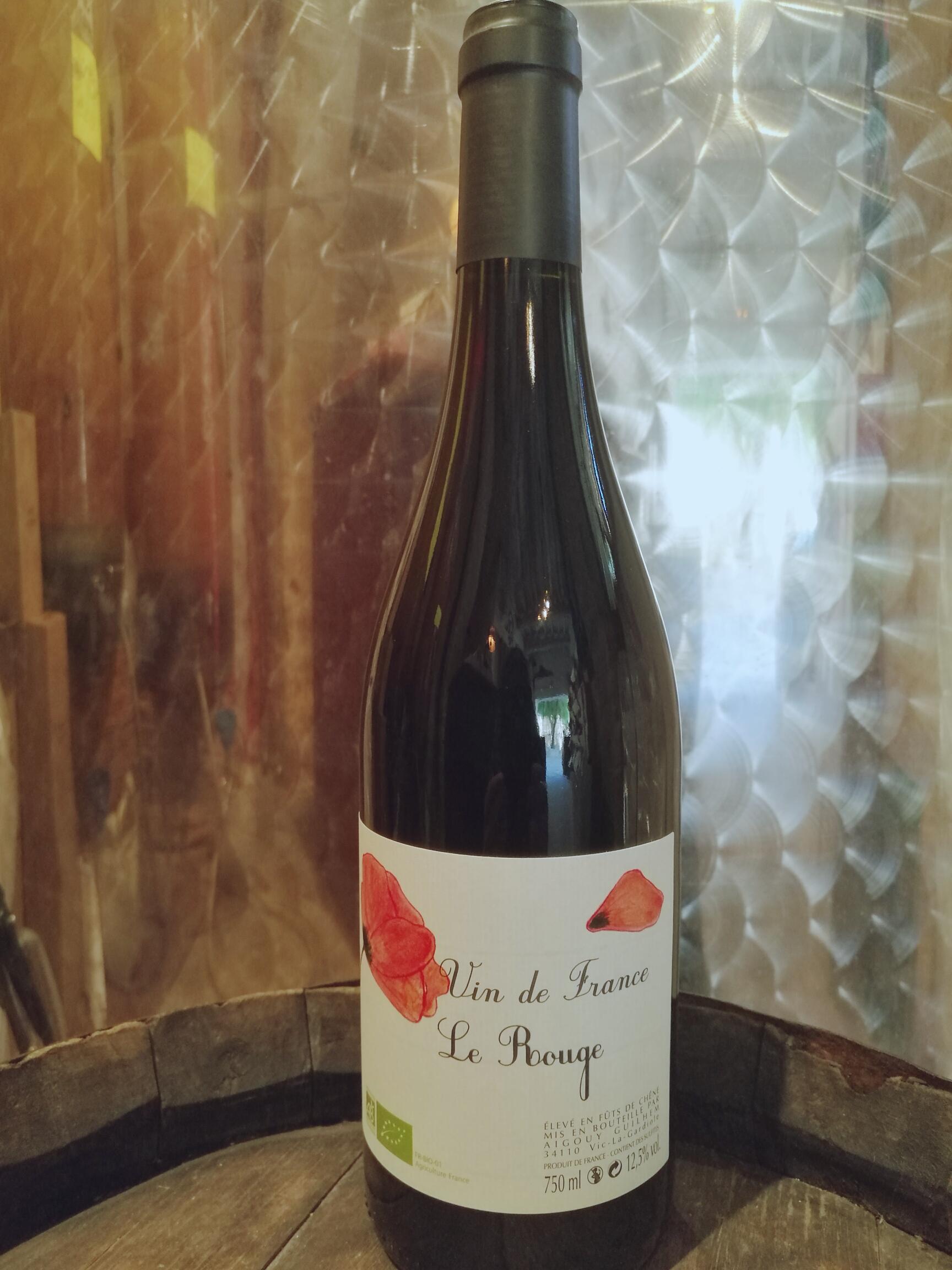 Vin rouge carignan et merlot fût de chêne 2015