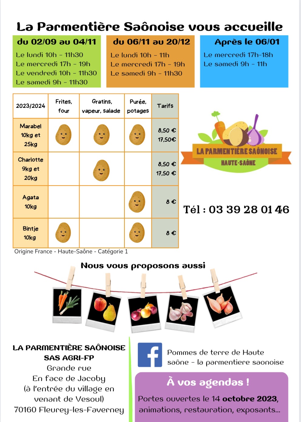 Pommes de terre / fruits et légumes divers