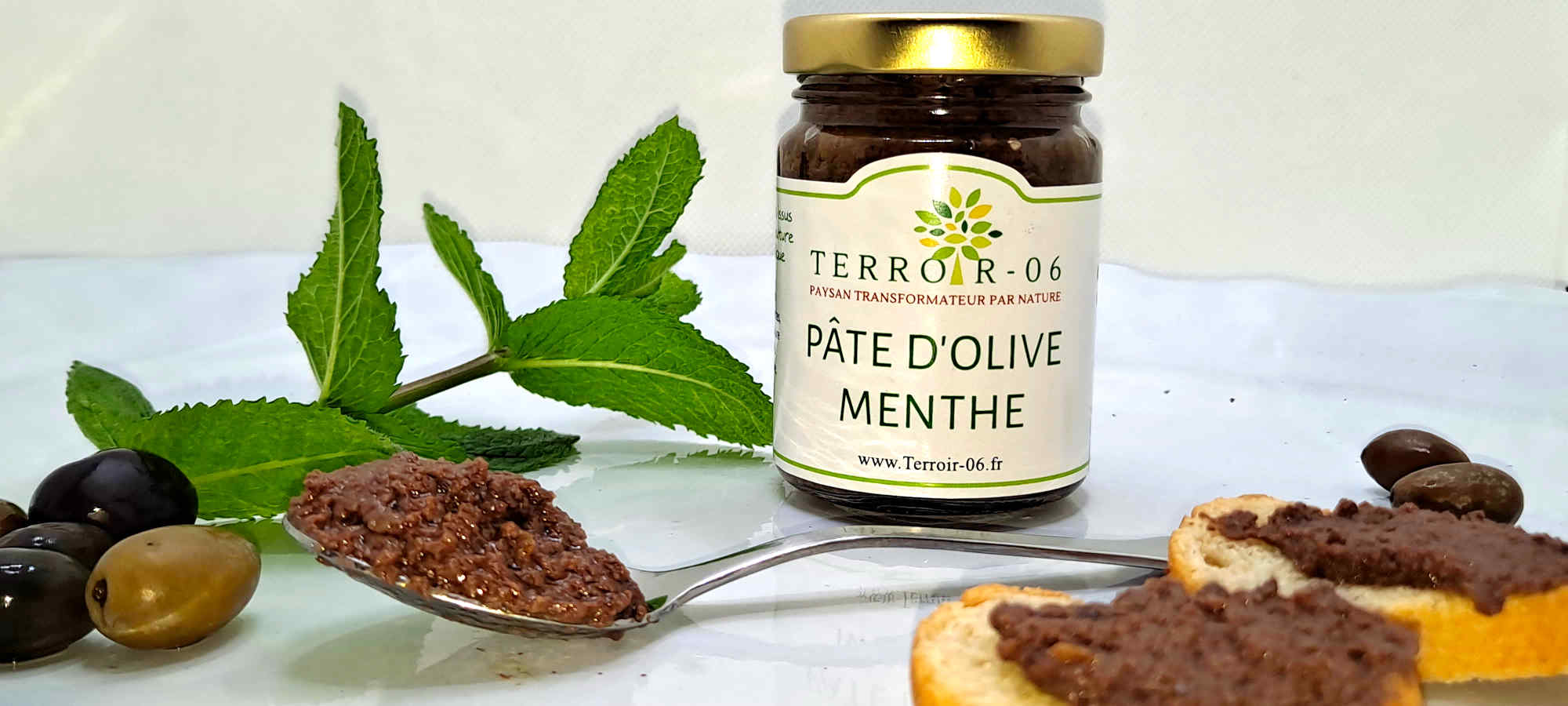 Pâte d’olive Menthe – pot de 100 g