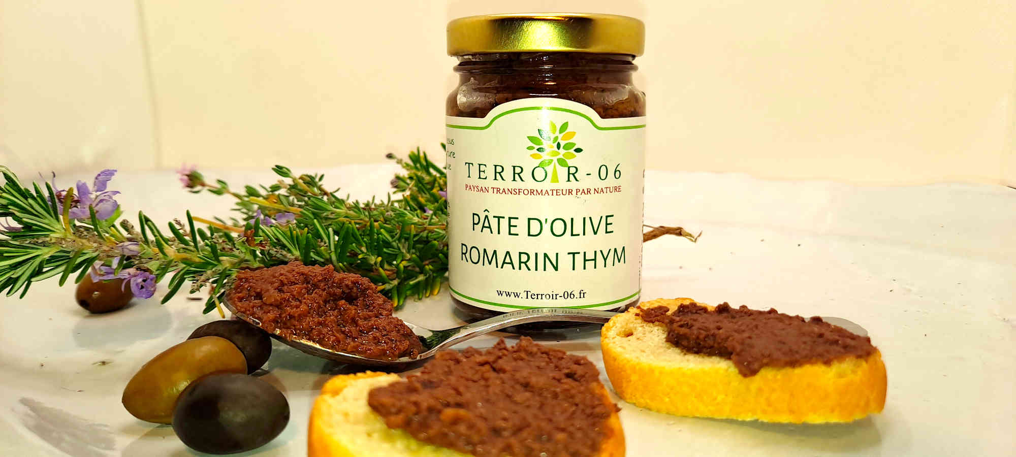 Pâte d’olive Thym/Romarin – pot de 100 g