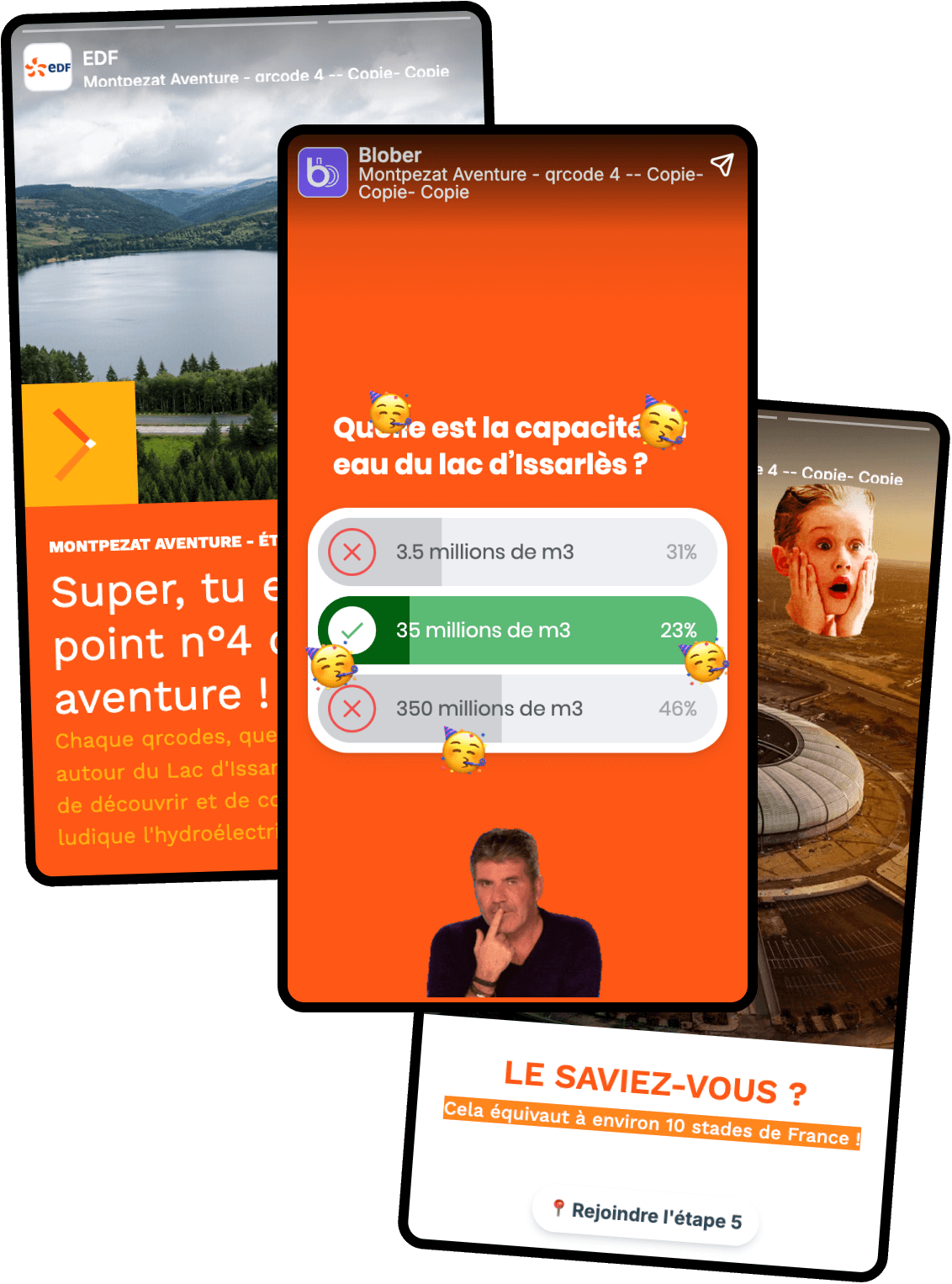 Interface de quiz Blober